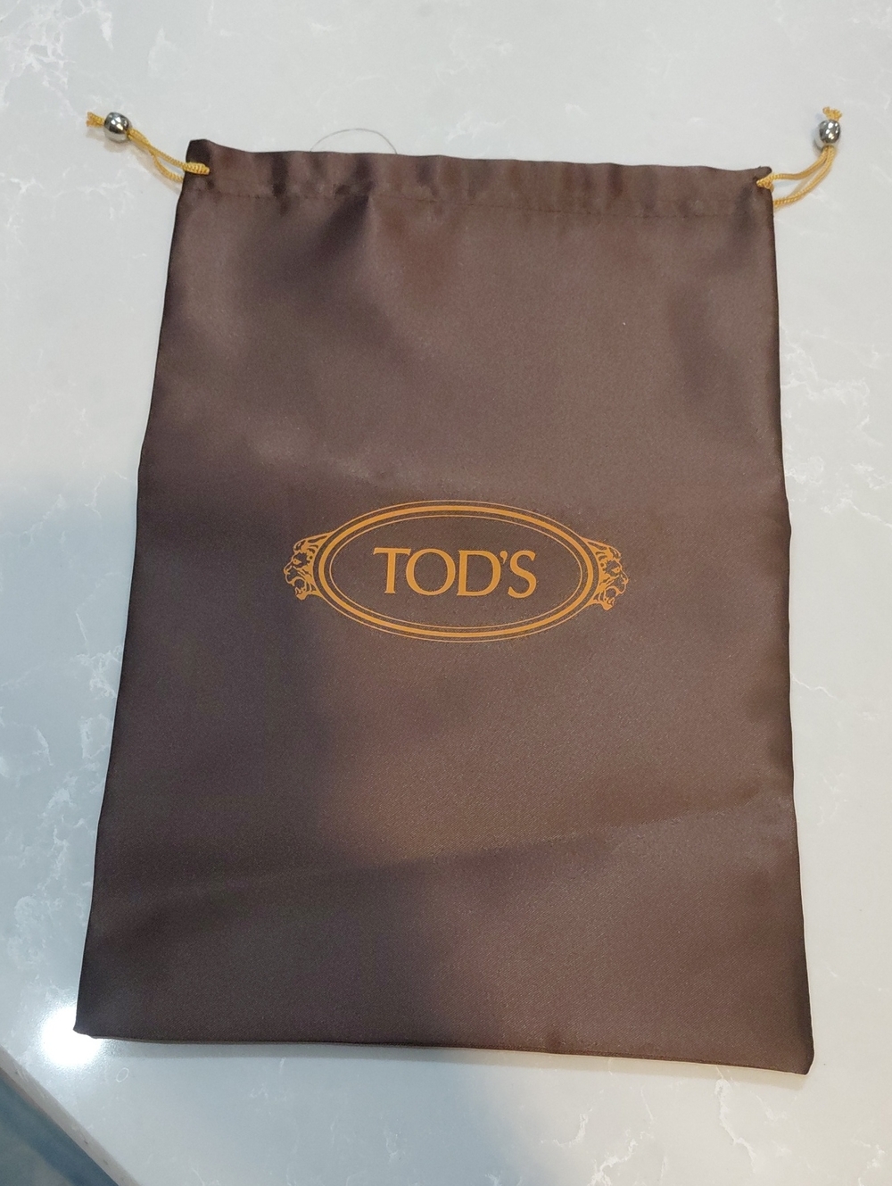 TOD'S Brown and Gold Drawstring Dust Bag for Men's Bags